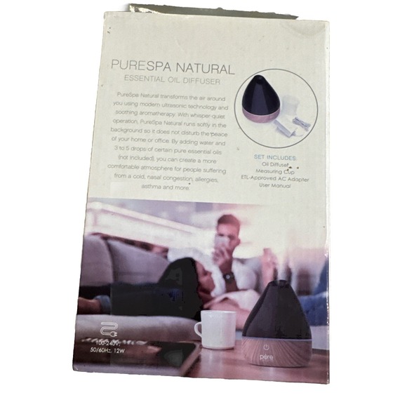 Pure Enrichment PureSpa‎ Aromatherapy Oil Diffuser Natural Wood Color 200 mL NIB - Picture 6 of 7